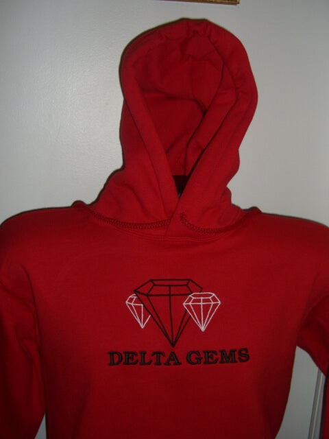 Delta Gems Embroidered Logo Hoodie -Greek_Paraphernalia - M3 Greek