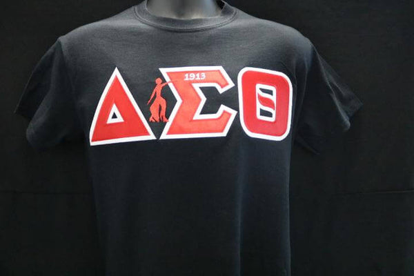 Twill Letter Tee with Additional Embroidery  - Delta Sigma Theta