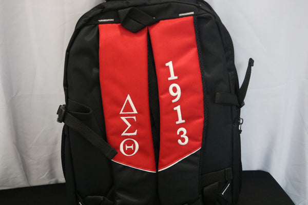 Delta Sigma Theta-Backpack Padded Black/Red