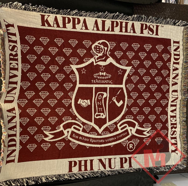Kappa Alpha Psi Throw Blanket / Afghan -Greek_Paraphernalia - M3 Greek