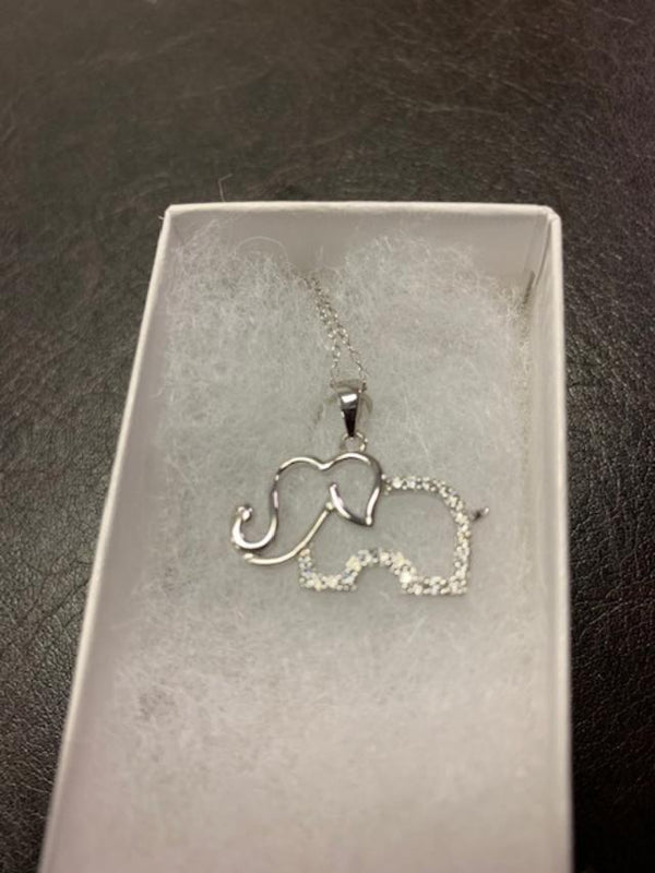 Polished Sterling Elephant pendant with chain -Greek_Paraphernalia - M3 Greek