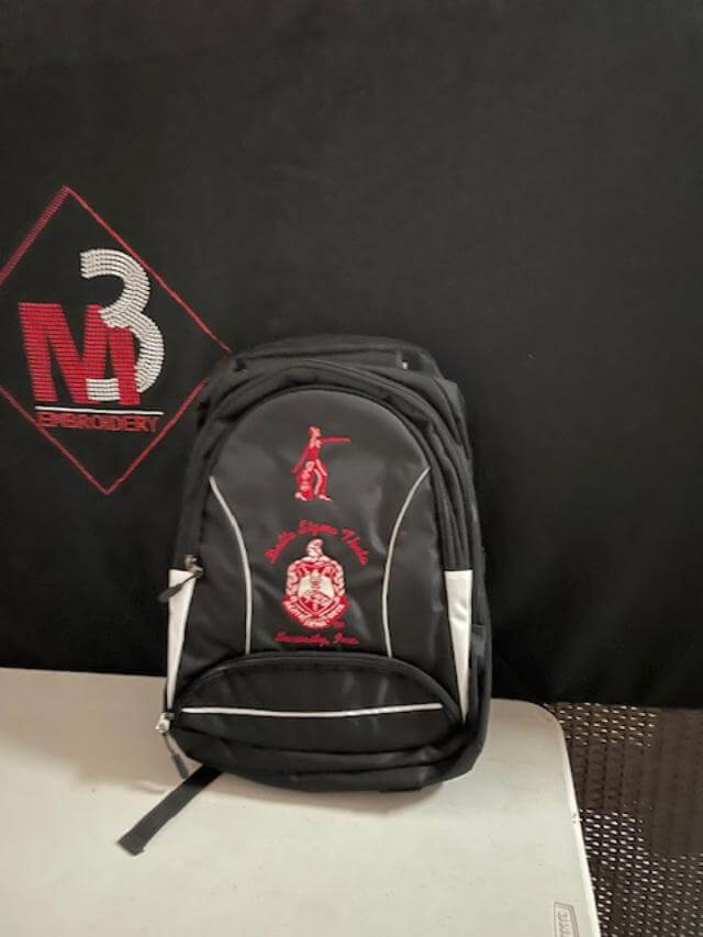 Delta Sigma Theta-Backpack Padded Black/Red