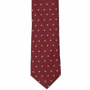 Kappa Alpha Psi-Maroon and Gold Polka Dot Necktie