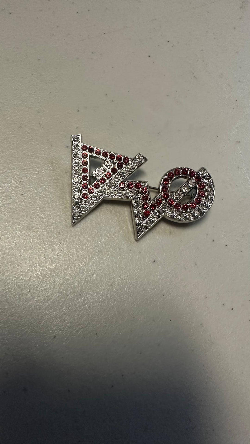 Delta Sigma Theta Custom Greek Letter Rhinestone pin