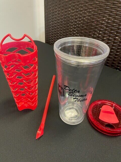 20 oz. fruit infusion double walled plastic insulated cup - Delta Sigma Theta