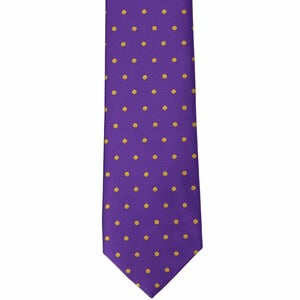 Omega Psi Phi-Purple and Gold Polka Dot Necktie
