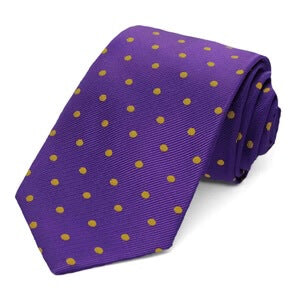 Omega Psi Phi-Purple and Gold Polka Dot Necktie
