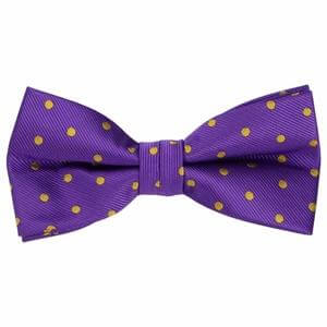Omega- Purple and Gold Polka Dot Bow Tie
