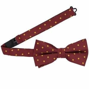 Kappa Alpha Psi-Maroon and Gold Polka Dot Pre-Tied:Bow Tie