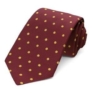 Kappa Alpha Psi-Maroon and Gold Polka Dot Necktie