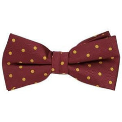 Kappa Alpha Psi-Maroon and Gold Polka Dot Pre-Tied:Bow Tie