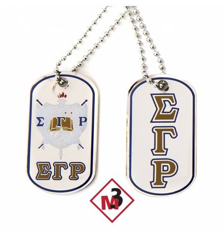 Double Sided Greek Letter Dog Tags with epoxy coating - Sigma Gamma Rho -Greek_Paraphernalia - M3 Greek