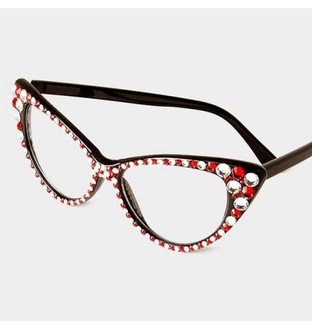 Red/White Cat Eye Crystal Glasses 1 -Greek_Paraphernalia - M3 Greek