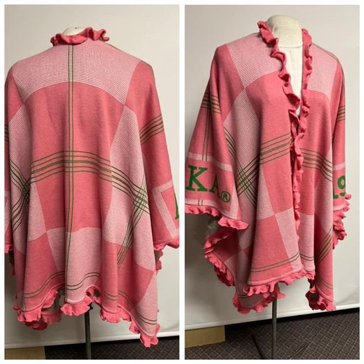 AKA Knit Ruffled Wrap  Poncho