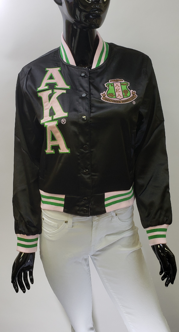 Satin Jacket - Alpha Kappa Alpha®️ -Greek_Paraphernalia - M3 Greek