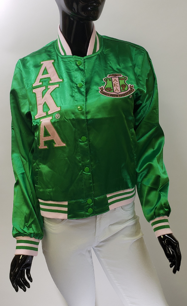 Satin Jacket - Alpha Kappa Alpha®️ -Greek_Paraphernalia - M3 Greek