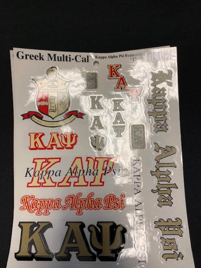 Multi Cal Decal sheets - Kappa Alpha Psi