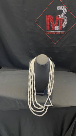 Pearl Greek Letter Necklace - Delta Sigma Theta®️