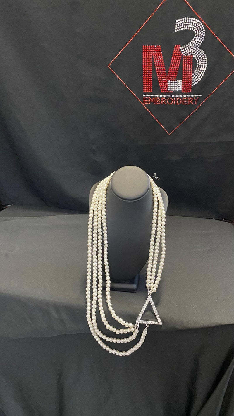 Pearl Greek Letter Necklace - Delta Sigma Theta