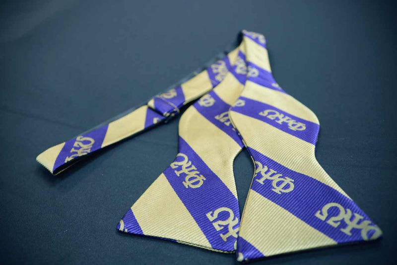 Self Tie Greek Letter Bow Tie - Omega Psi Phi -Greek_Paraphernalia - M3 Greek