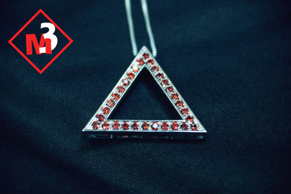 Triangle Pendant in Polished Sterling Silver -Greek_Paraphernalia - M3 Greek