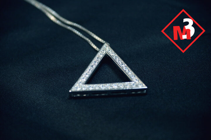 Triangle Pendant in Polished Sterling Silver -Greek_Paraphernalia - M3 Greek