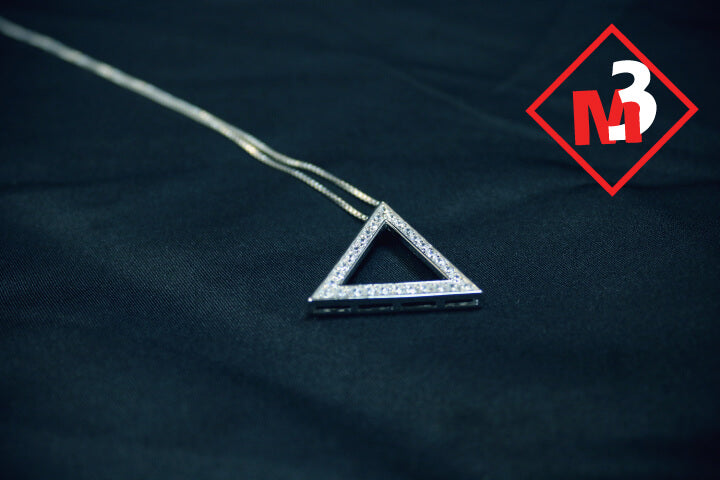 Triangle Pendant in Polished Sterling Silver -Greek_Paraphernalia - M3 Greek