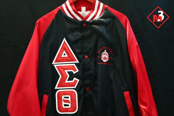 M3 Greek Kappa Alpha Psi-Satin Baseball Jacket (M3) Custom Medium / Red / Non Quilted(Flannel)