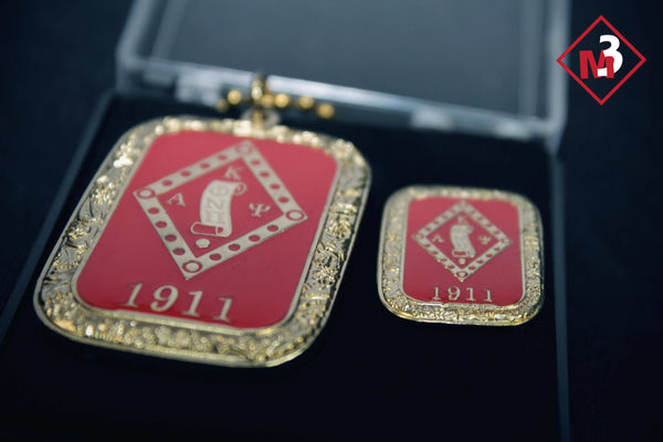 Diamond Scroll Dog Tag / Lapel Pin Set - Kappa Alpha Psi -Greek_Paraphernalia - M3 Greek