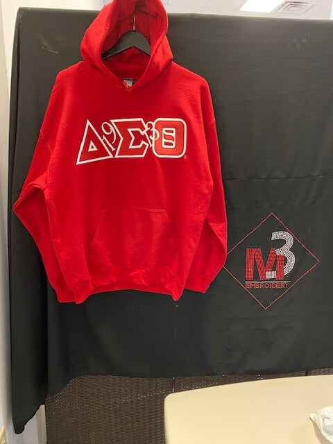 Twill Letter Hoodie with a Twist - Delta Sigma Theta