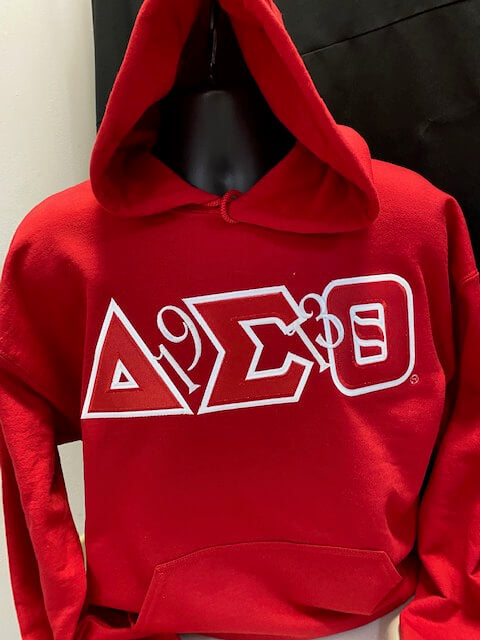 Twill Letter Hoodie with a Twist - Delta Sigma Theta