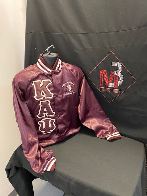 Satin Baseball Jacket - Kappa Alpha Psi -Greek_Paraphernalia - M3 Greek