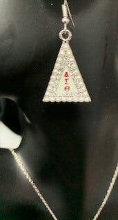 Pyramid Greek Letter Convertible Necklace/Earrings -Greek_Paraphernalia - M3 Greek