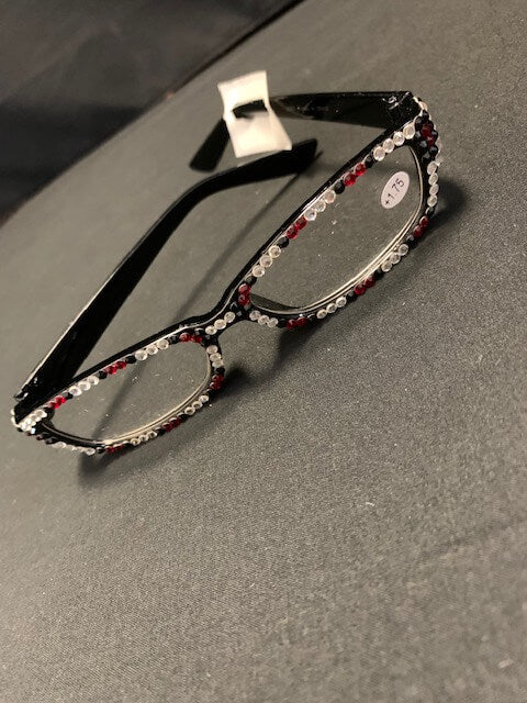 Rectangle Shape Red/Black/Clear Bling Readers