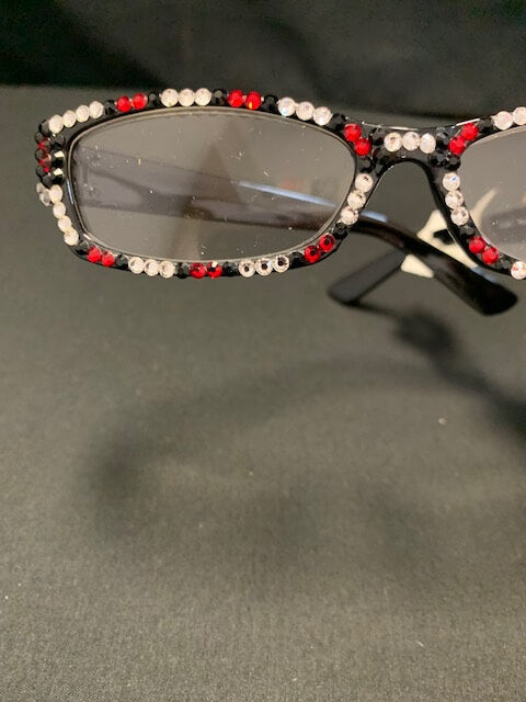 Rectangle Shape Red/Black/Clear Bling Readers