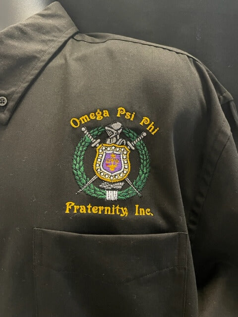 omega psi phi dress shirts Vintage Omega Psi Phi Shirt Mens Medium Greek Fraternity Que Dog Black Rare