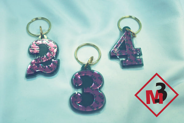 Line Number Key Chains - Alpha Kappa Alpha®️ -Greek_Paraphernalia - M3 Greek