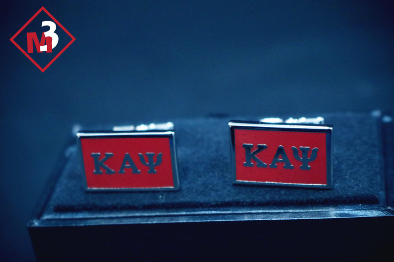 Rectangular Cuff Links - Kappa Alpha Psi -Greek_Paraphernalia - M3 Greek