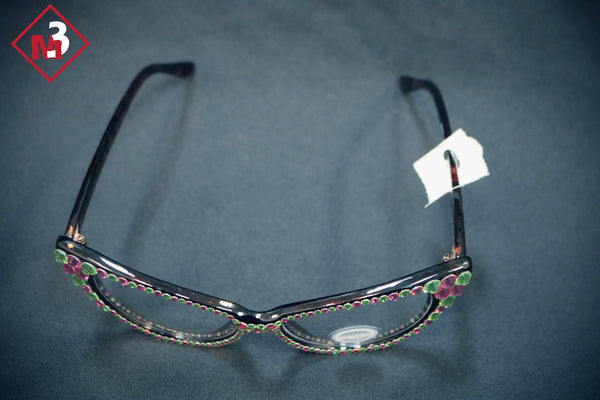 Pink/Green Cat Eye Crystal Glasses 1 -Greek_Paraphernalia - M3 Greek