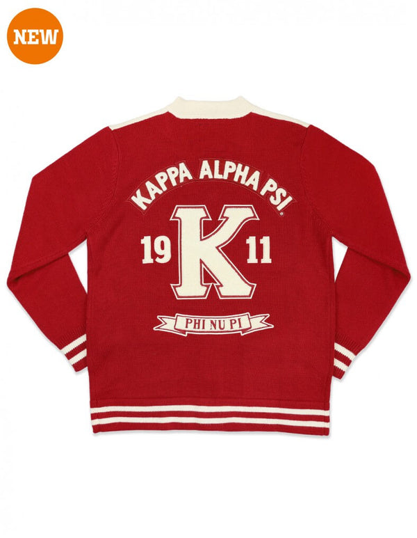 Kappa Alpha Psi-Cardigan Varsity Sweater Two Color BBG