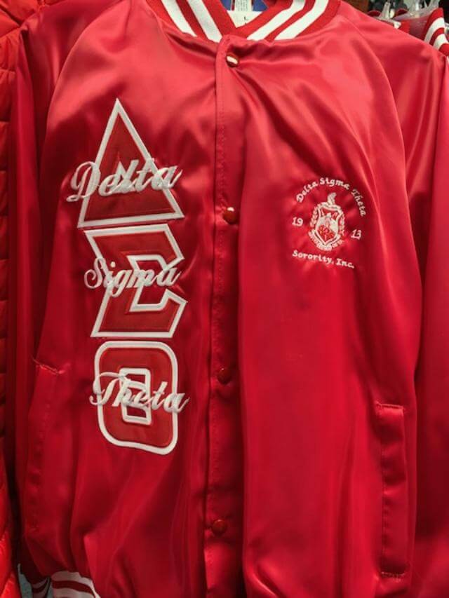 M3 Custom Satin Baseball Jacket - Delta Sigma Theta®️ -Greek_Paraphernalia - M3 Greek