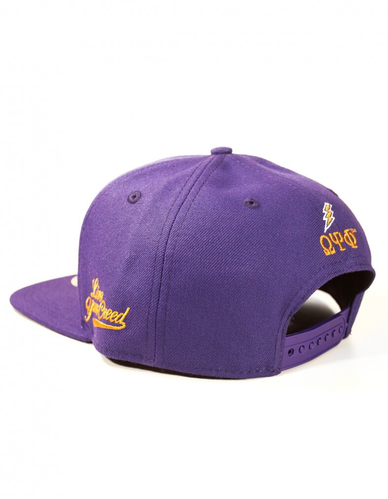 Omega Psi Phi (Q)-Snap back cap -Embroidered