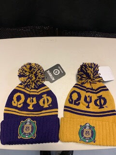 Pom Pom Beanie - Omega Psi Phi -Greek_Paraphernalia - M3 Greek