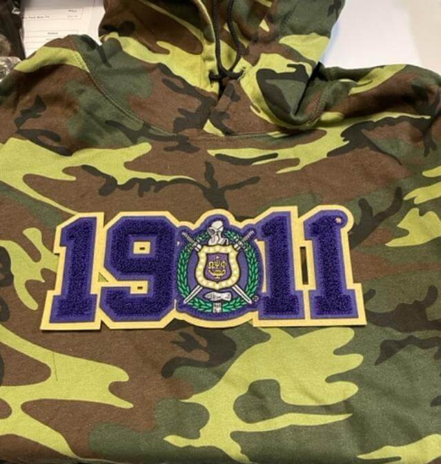 Omega Psi Phi®️-Chenille 1911/Crest Hoodie
