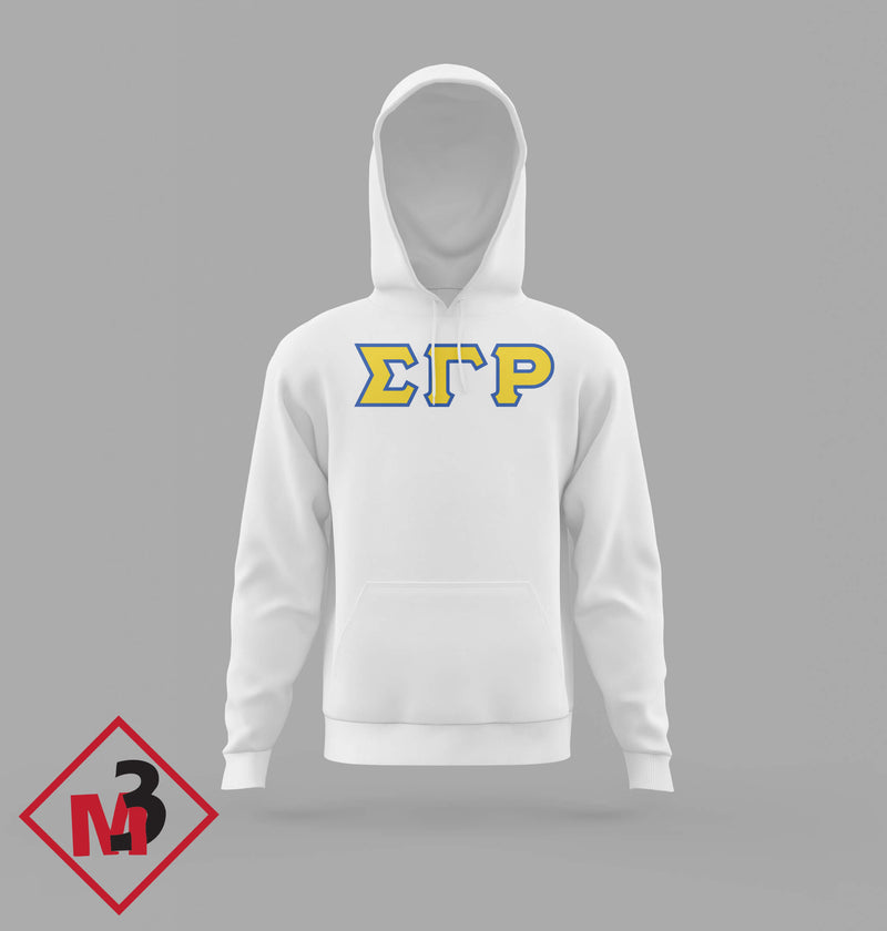 Twill Letter Hoodies - Sigma Gamma Rho®️ -Greek_Paraphernalia - M3 Greek
