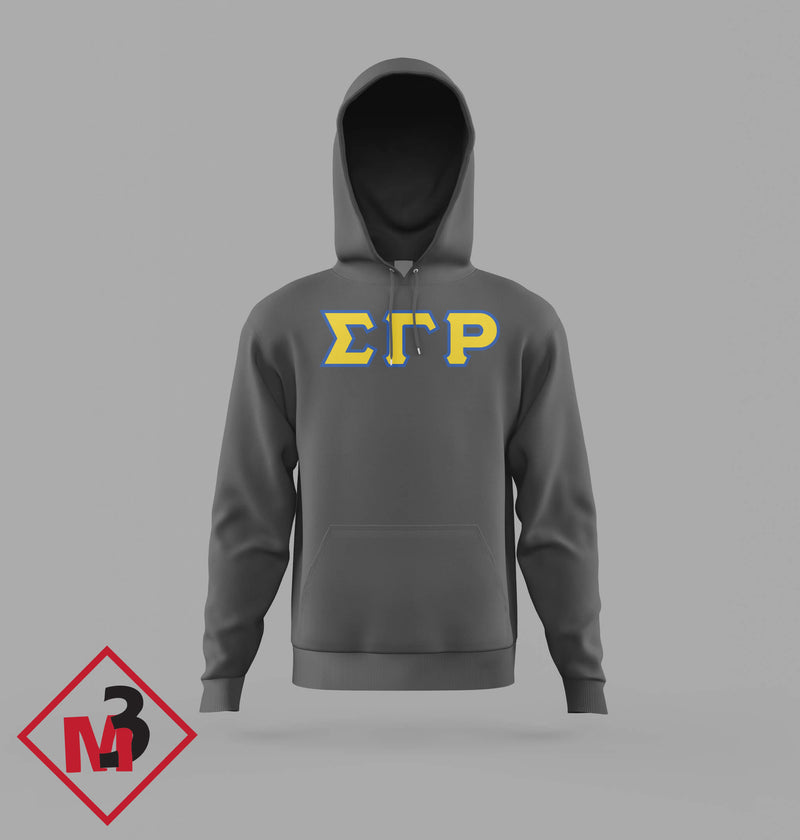 Twill Letter Hoodies - Sigma Gamma Rho®️ -Greek_Paraphernalia - M3 Greek