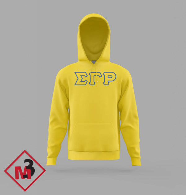 Twill Letter Hoodies - Sigma Gamma Rho®️ -Greek_Paraphernalia - M3 Greek