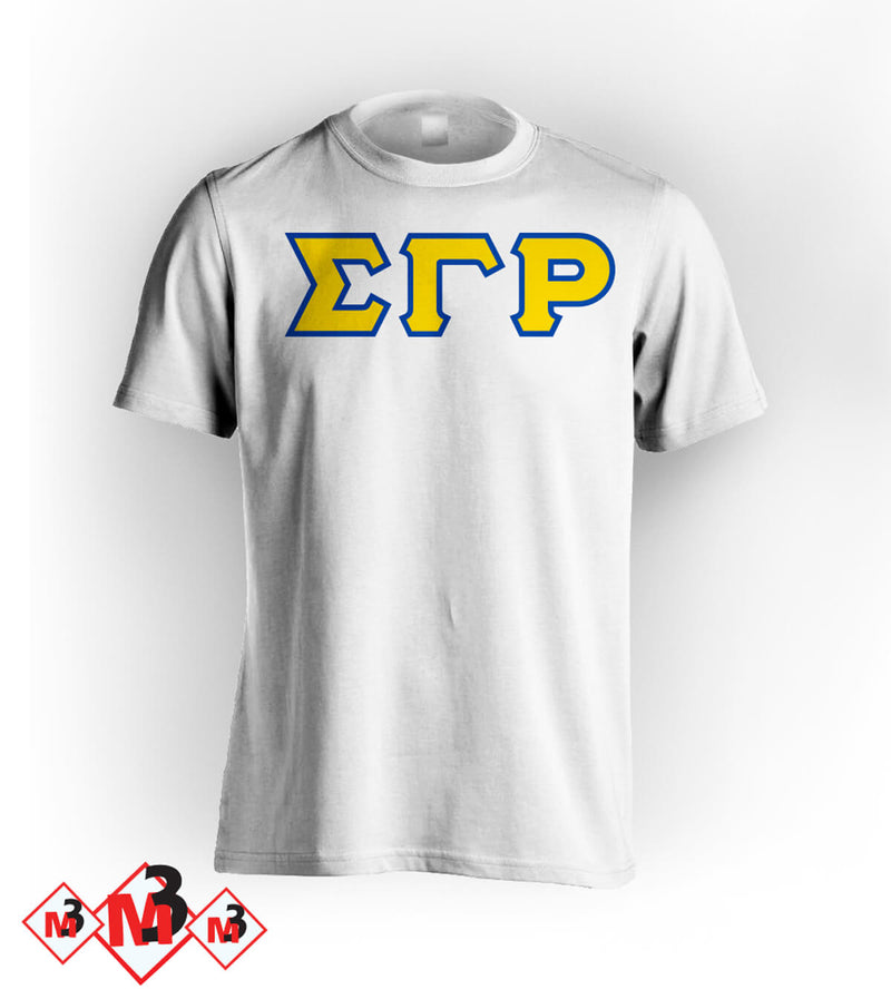 Twill Letter Tee - Sigma Gamma Rho -Greek_Paraphernalia - M3 Greek