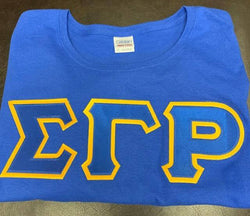 Twill Letter Tee - Sigma Gamma Rho -Greek_Paraphernalia - M3 Greek