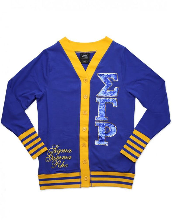 SGR SEQUIN PATCH CARDIGAN - Sigma Gamma Rho - M3Greek®